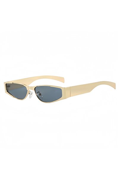 Choice4 Golden Grey Fashionable Square Small Frame Metal Sunglasses for Men a...