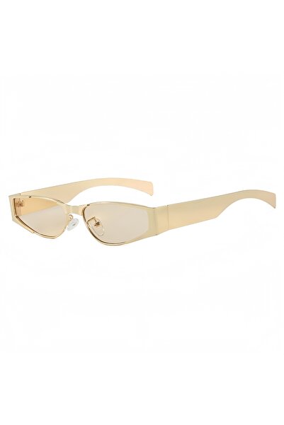 choice2 Light Tea Fashionable Square Small Frame Metal Sunglasses for Men and...