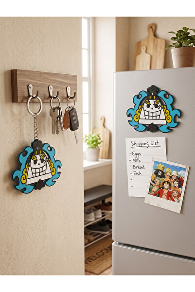 3D Layshop Set of 2 Knight of the Seas Pirate Keychain and Magnet - Large Siz...