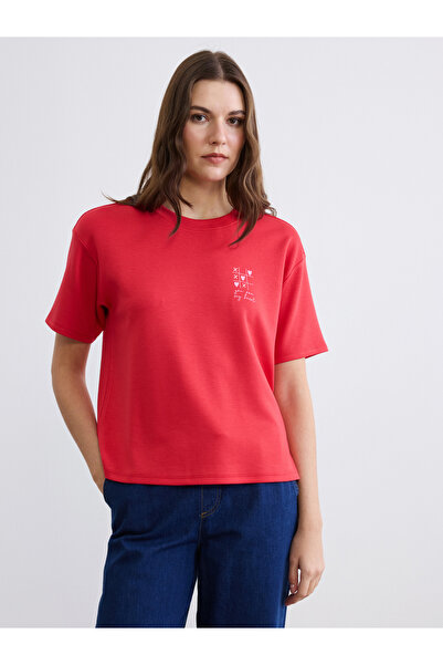 LC Waikiki Tricou de damă imprimat cu guler rotund