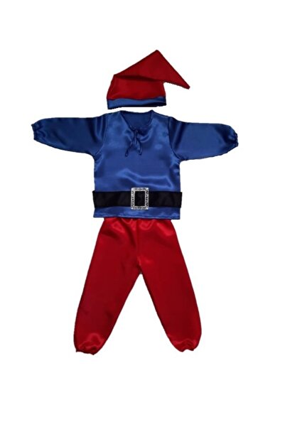 Funny Party Shop Costum carnaval copii pitic albastru cu rosu, 3-4 ani , 100-...