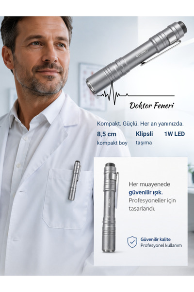 TAREZ GP-204 LED Doktor Muayene Feneri Işık Kalemi Medikal Kalem Fener