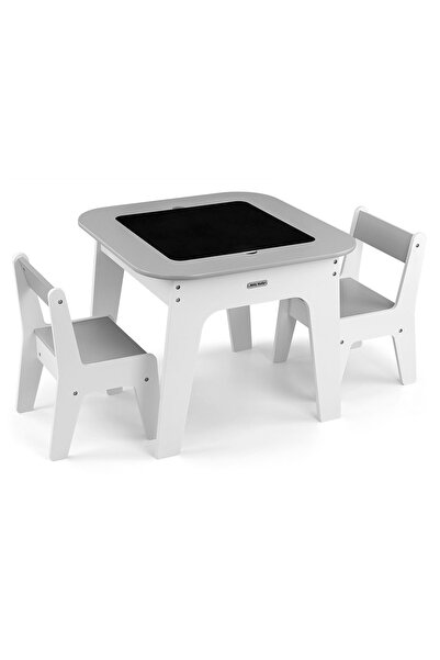 Milly Mally Set de mobilier Olaf: Masă și două scaune – Gri