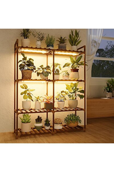 Dotail Стойка за растения, 4 нива, за лампи за отглеждане, 90 x 30 x 114 см, ...