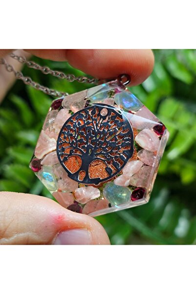 Singincraft Tree of Life - Rhodochrosite- Unique Design Steel Chain Orgonite ...