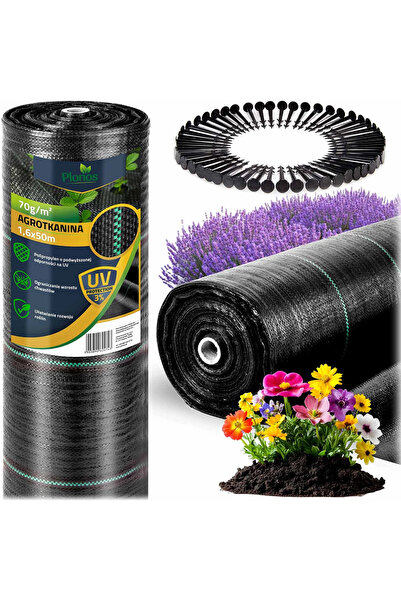 SMARTIC Garden Agrotextile 1.6 m x 50 m 70 g/m² + 50 fixing pegs Planos - black