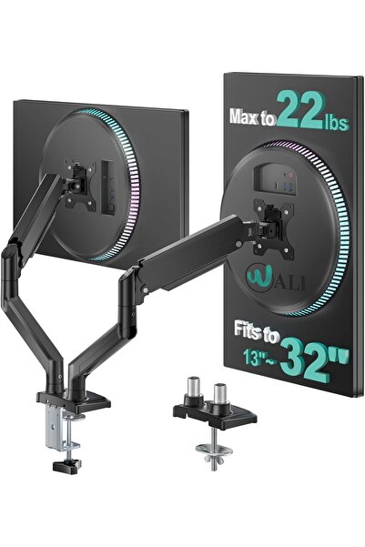 Gaintston Dual Monitor Desk Mount, Adjustable Gas Spring Arm for 2 Screens up...