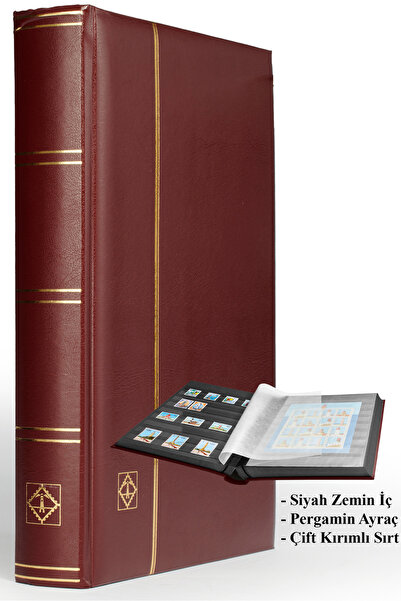 Leuchtturm Comfort Pul Defteri A4, 32 Sheets, 64 Pages, Black Background, Pad...