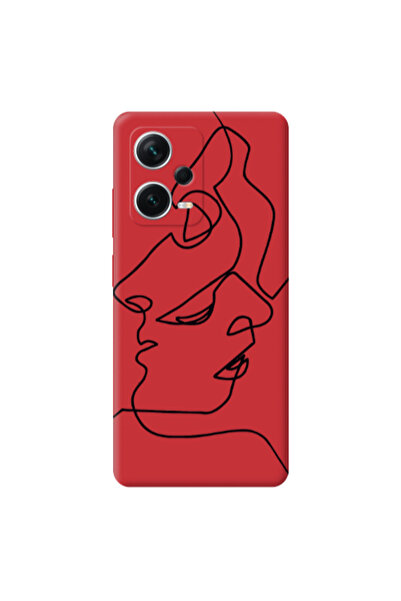 Other Xiaomi Poco X5 intertwined Red Colored Silicone TPU Θήκη