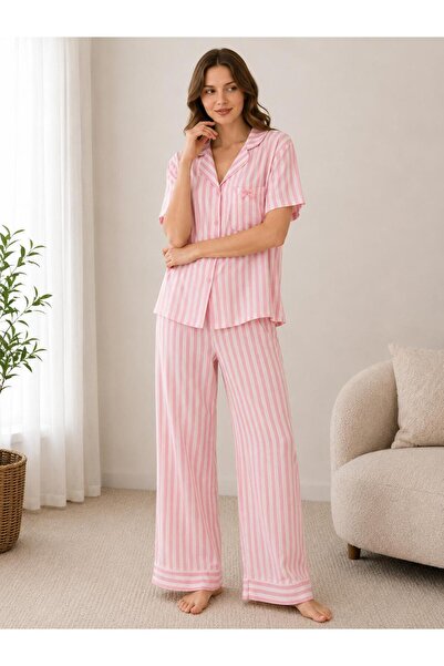 Pijamask Set de pijamale din bumbac cu mâneci scurte pentru femei