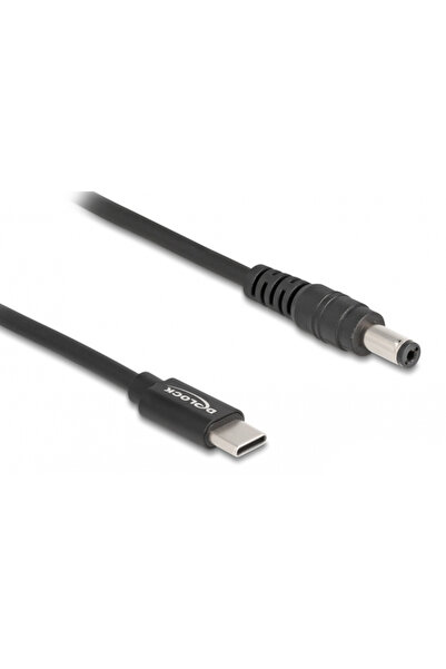 DELOCK καλώδιο τροφοδοσίας 87977, USB-C σε 5.5x2.1mm, 1.5m, μαύρο