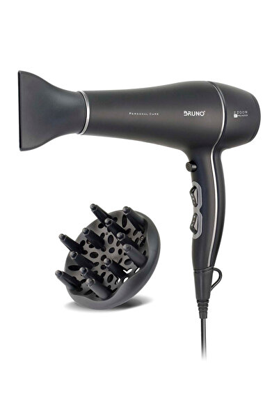 Bruno σεσουάρ μαλλιών AC BRN-0155, 2200W, με φυσούνα, μαύρο