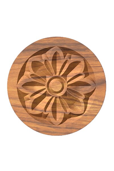 OrnamentArt Suport pahar lemn natur, model traditional romanesc