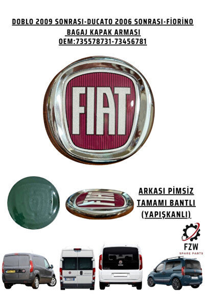 FZW FIAT DBY DOBLO 2009>/DCT DUCATO 2006>/FİORİNO BAGAJ ARMASI (LOGOSU) 120MM...