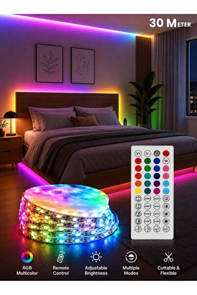 modi 30M LED Light Strip Bluetooth Smart App Music Sync Color Changing RGB LE...