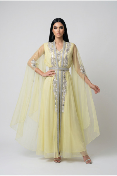 DAR ALSALAAM جلابية سهرا اصفر