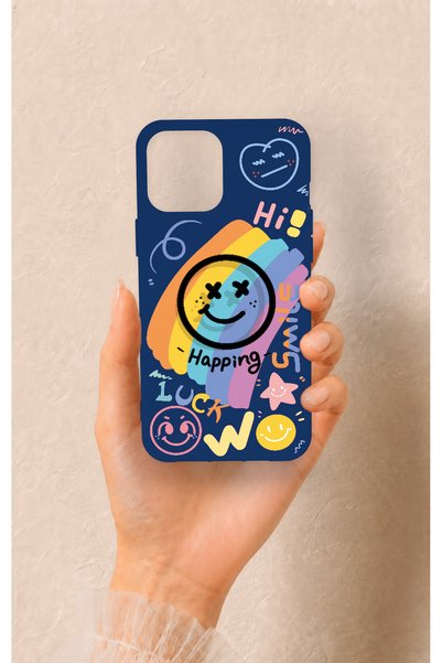 Vip Case iPhone 12 Pro Max Compatible Happing Smile Patterned Silicone Case