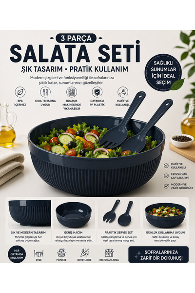 HAUSEN BOWL KASESİ SALATA CHEF TABAĞI GENİŞ HACİMLİ