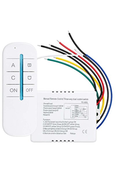 WEKO WK-28838 4 Kanallı Uzaktan Kumandalı Aydınlatma Kontrol Anahtarı Avize M...
