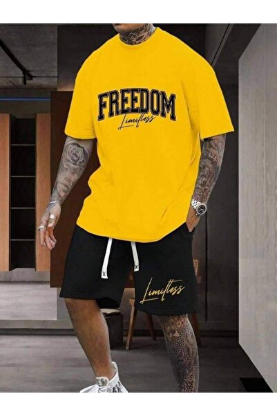 ZEMLİYA Sara Unisex Oversize Shorts Set Short Sleeve T-Shirt Comfortable Fit ...