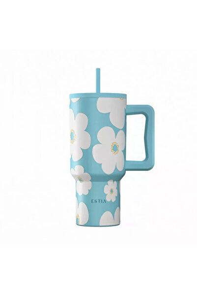 Estia Home Art Ανοξείδωτο Ποτήρι με Καλαμάκι XL Μπλε Μαργαρίτα 900ml Εστία