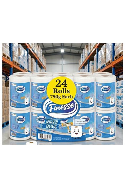 Finesse 24 عبوة من مناديل ماكسي رول ثنائية الطبقات، 750 جرام، مناشف مطبخ، جود...