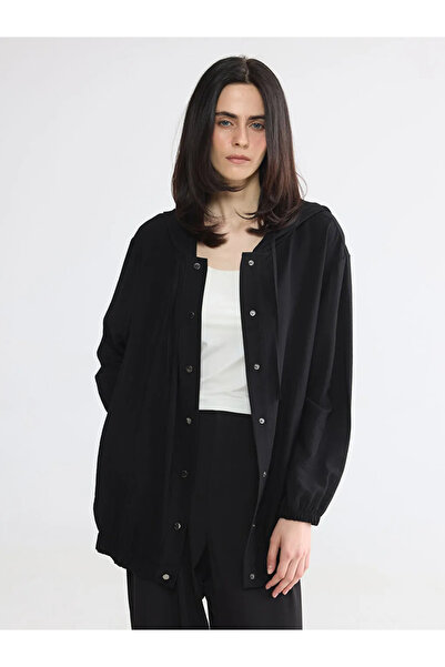 LC Waikiki Women's Black Hooded Tunic