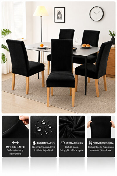 delfin HomeRoy Huse Catifea pentru Scaune – Set 6 Bucăți