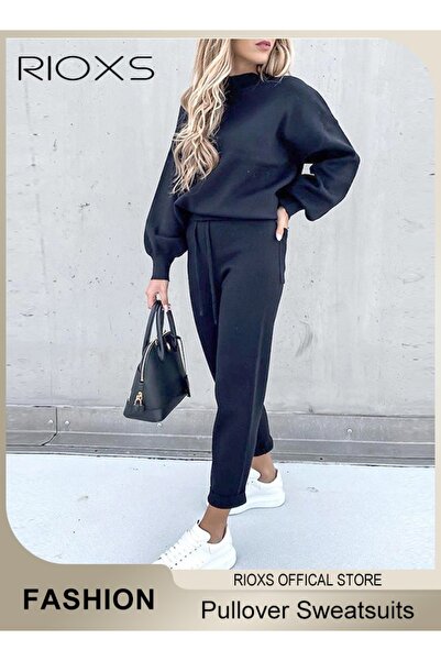 RIOXS Women's 2 Pieces Tracksuit Sets, Long Sleeves Track Suits, Daily Casual...