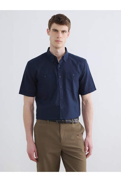 LC Waikiki Regular Fit Short Sleeve Men's Textured Shirt