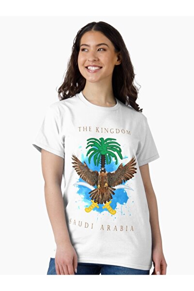 SAUDI Men and Women's 100% Cotton T-Shirt - Oversized Crew Neck Short Sleeve ...