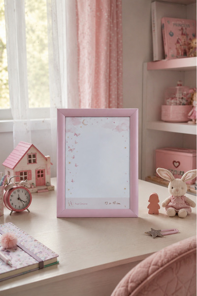Asya Çerçeve Kız Çocuk Odası Pembe 13 x 18 Fotoğraf Çerçevesi Camlı Dekoratif...