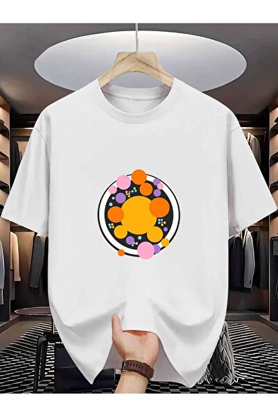 NOURAM Men'S T-Shirt Featuring an Abstract, Colorful Design of Planetary Bubb...