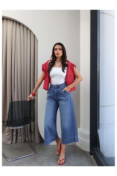 ESRAHELVACI Wide Leg Capri Jeans