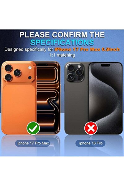 O Ozone Camera Lens Protector for iPhone 17 Pro Max [All-in-one Frosted] [Strong-Adhesion] Metal Frame 9H Tempered Glass Camera Lens Cove Full Coverage -Orange