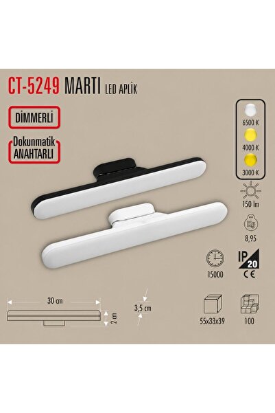 Cata Şarjlı Led Işık Usb Şarjlı Kablosuz Mıknatıslı Led Lamba 3 Farklı Işık R...