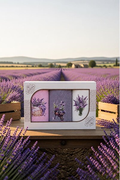 Çeyiz Diyarı Set prosoape de bucătărie cu imprimeu lavandă, 3 piese, 30x50 cm