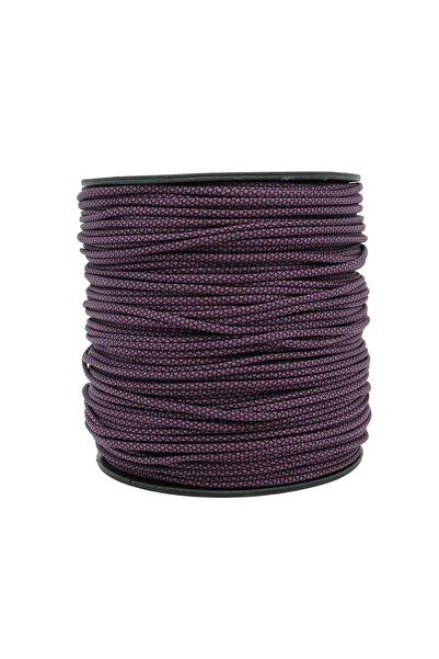PARACORD Bileklik,Outdoor ve Hobi İp 4 mm Mor Siyah Desenli 5 Metre
