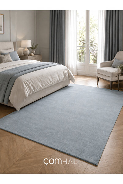 Eko Halı ZEN 01 BLUE Hav Toz Vermez Yumuşak Dokulu Salon Halısı Oturma Odası ...