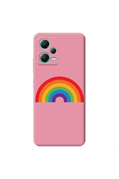 Other Xiaomi Redmi Note 12 Pro 5G Rainbow Mini Pink Colored Silicone TPU Θήκη
