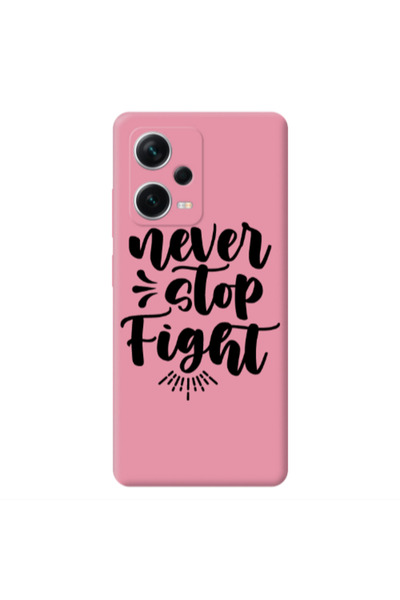 Other Xiaomi Poco X5 Never stop fight Pink Colored Silicone TPU Θήκη