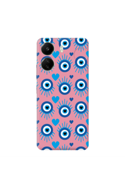 Other Xiaomi Redmi 13C Heart Eye Pink Colored Silicone TPU Θήκη