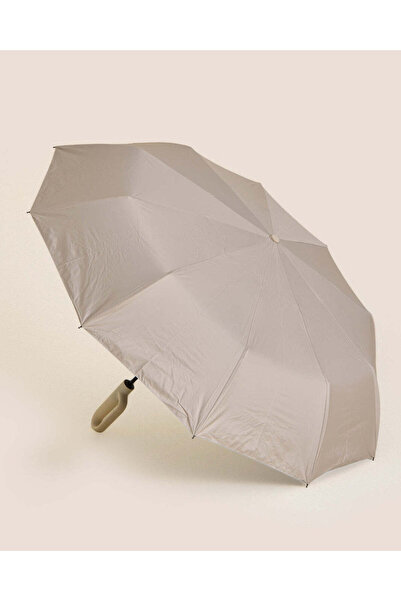 REDTAG Beige Tri-Fold Auto Open And Close Umbrella