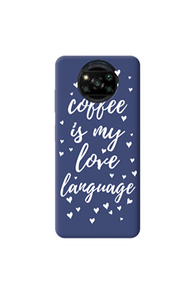 Other Xiaomi Poco X3 /X3 Pro Coffe is my love language Dark blue Colored Sili...
