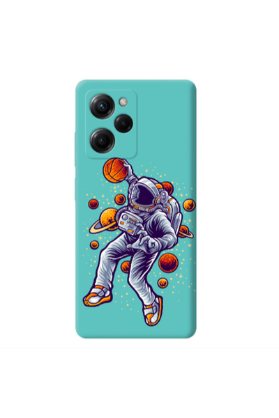 Other Xiaomi Poco X5 Pro Space Basketball Turquoise Colored Silicone TPU Θήκη