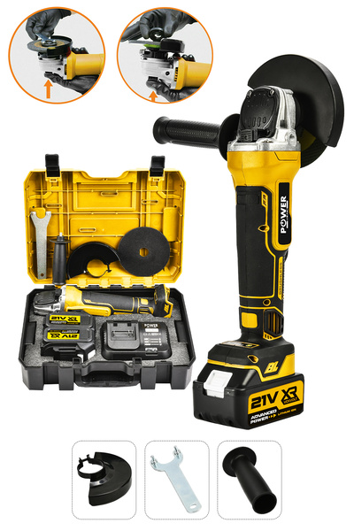 POWER BLACK 125 MM AVUÇ TAŞLAMA 2 BATARYA 1 ŞARJ CİHAZLI