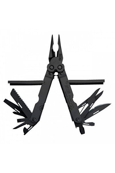 SOG KNİVES Cuțit multifuncțional PowerLock negru, foarfece, husă de nailon, SOG