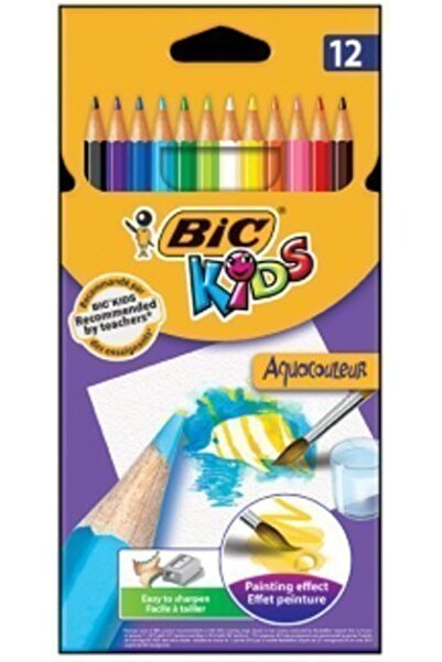 Bic Μολύβια Χρωματιστά Παιδικά Aquacouleur 12 Χρώματα (8575614)