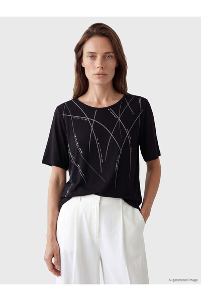 LC Waikiki Özmarka New Season Crew Neck Patterned Women's T-Shirt
