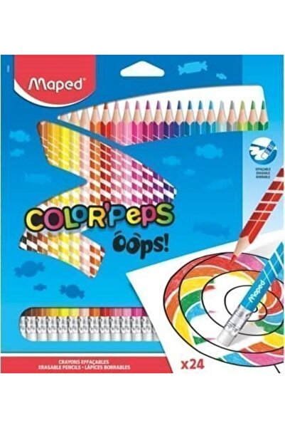 Maped Color Peps Oops Χρωματιστά Μολύβια με Γόμα 24 Χρώματα (832824)